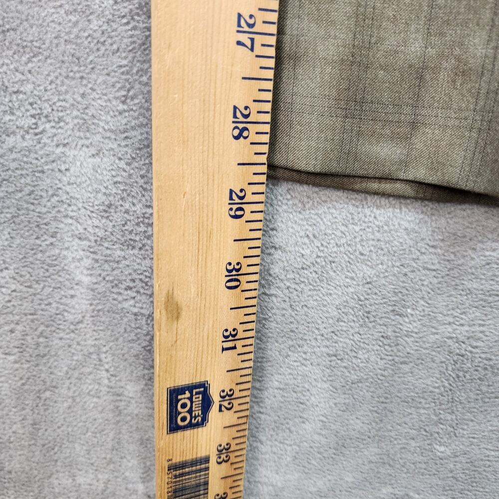 Axist Men 34x29 Brown Check Flat Front Dress Pants Straight Leg Career Office - Picture 10 of 13